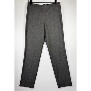 Equestrian Pants Women Large Black White Micro Dot Stretch Pull On Tapered Ankle